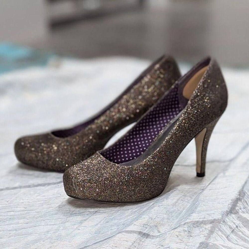 Coquette Y2K Party Glitter Madden Girl Palform Pumps Heels Size 7